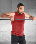 Elite Seven Foot Olympic Weight Bar Built Different With Stainless Spin Sleeves And Aggressive Knurling For Real Deal Lifters Crushing Personal Records And Heavy Squat Sessions being held by a lifter in a gym setup.