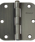 Antique Brass Steel Door Hinges Three And One Half Inch Five Eighths Radius Full Mortise With Removable Pin Interior Residential