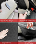 Linen Front Seat Covers Breathable Soft Cloth Car Seat Protector Universal Fit With Non-slip Mat Design and Small Pocket