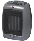 Portable Ceramic Space Heater with Tip Over Safety and Overheat Protection, 1500W Two Heat Settings and Thermostat, Dark Gray