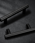 5 Pack Black Stainless Steel Cabinet Pulls T Bar Handles For Kitchen Cabinets And Drawers, 4 Inch Overall Length