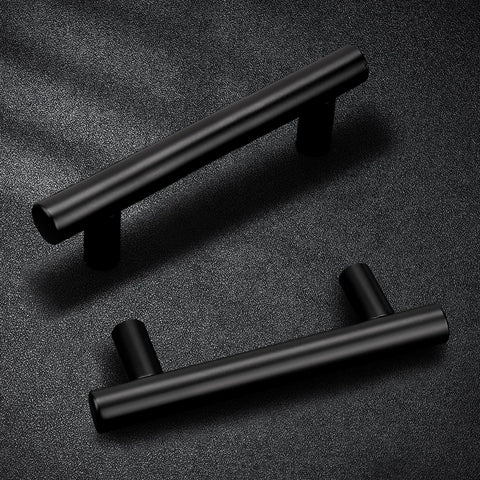 5 Pack Black Stainless Steel Cabinet Pulls T Bar Handles For Kitchen Cabinets And Drawers, 4 Inch Overall Length