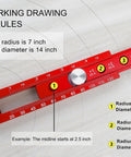 Tough As Nails Aluminum Woodworking Compass Scriber Smooth Operator adjustable red compass with metric and inch markings