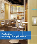 Brushed Brass Stainless Steel Wall Plate 1-Gang Outlet Cover in modern dining room setting.