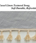 Linen Textured Swag Curtain Valance With Rod Pocket For Farmhouse Kitchen And Small Windows, Light Filtering Rustic Topper In Gray