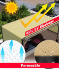 Beige Pergola Sun Shade Canopy Replacement Cover 10 Ft By 18 Ft UPF50 Commercial Grade 260 GSM Cloth installed outdoors