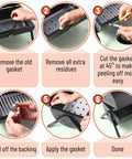 Grill Gasket Sealer For Smoker One Half Inch Wide By One Eighth Inch Thick, Fifteen Feet Long, High Temperature Sealing Tape, Easy To Cut To Fit, Seals Air Leaks And Boosts BBQ Grill Performance. Installation steps on smoker grill