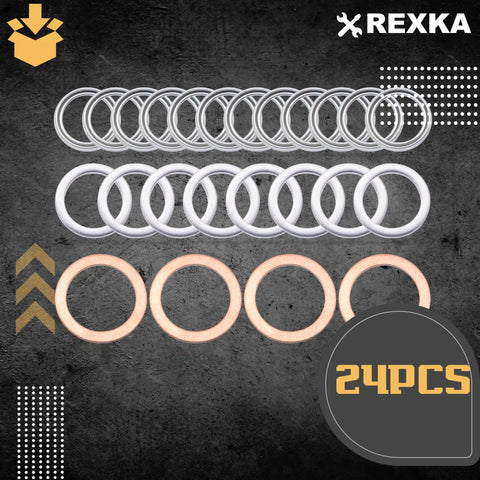 Transfer And Differential Service Gasket Kit For Toyota And Lexus Rigs Including 4Runner Land Cruiser Tundra Tacoma FJ Cruiser Highlander RAV4 Sequoia Sienna 24 Piece Kit With Crushable Oil Drain Plug Gaskets Pro Grade Quality