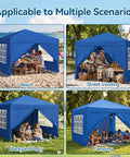 10x10 Auto Pop Up Canopy Tent With Weatherproof Sidewalls Instant Waterproof Sun Shade Gazebo set up for beach, street vending, backyard party, and camping.