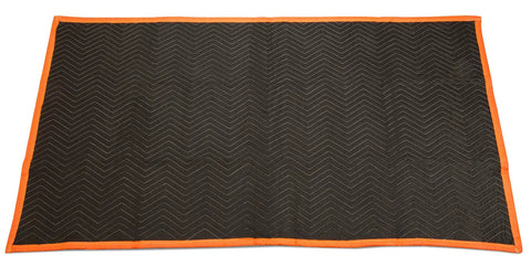 Heavy Duty Padded Moving Blankets 72-Inch By 40-Inch 6-Pack For Moving Day Protection, black polyester with orange edges
