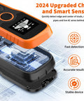 Advanced 5-In-1 Wall Scanner Stud Finder For Quick Dead-On Detection Of Wood Studs Metal Joists Pipes And Live Wires In Walls And Ceilings For DIYers And Pros Orange, orange and black handheld scanner