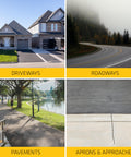 Driveways, roadways, pavements, aprons showcase for Asphalt Sealant Black Self Leveling Hybrid Crack Filler 9 oz use