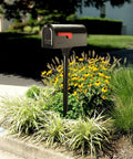 Mount Mailbox And In Ground Post Kit For Outdoor Use Medium Black Weatherproof Metal Set Rust Resistant Galvanized Steel No Fuss Install