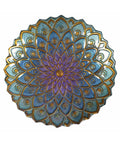 Handpainted Mosaic Flower Fusion Glass Pedestal Bird Bath For Outdoor Patio Garden Backyard Deck Decor, 21 Inch Height In Blue And Purple, Multi Functional Waterer Or Bird Feeder With Foldable Stand