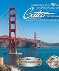 Golden Gate Bridge with Gatco Fine Bathware lifetime guarantee and handcrafted quality icons