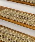Stair Treads 8 By 28 Neutral Natural Set 13 Handcrafted In USA Wool Polypropylene Blend Textured And Durable For Cozy Steps