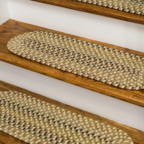 Stair Treads 8 By 28 Neutral Natural Set 13 Handcrafted In USA Wool Polypropylene Blend Textured And Durable For Cozy Steps