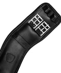 Anatomical Dressage Girth With Soft Calfskin Padding For Comfort And Freedom Of Movement Elbow Design Black Leather Padding 18 Inch 45 cm