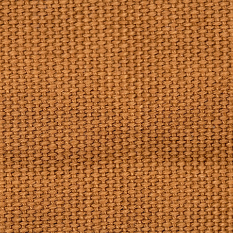 Close-up of brown canvas material used in Heavy Duty Tool And Wrench Roll With Eleven Pockets In Brown Canvas For On The Go Organization Fits Six To Twenty Five Millimeter Wrenches And One Quarter Inch To One Inch Wrenches Opened Size Eighteen Inches Long
