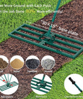 Heavy Duty Stainless Steel Lawn Leveling Rake With 78 Inch Adjustable Handle, 30x10 Inch Ground Leveler on soil