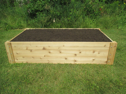 Deep Root Cedar Raised Bed Garden Kit With 16.5 Inch Depth Heavy Duty 1 Inch Cedar Deck Boards Strong Joint Design