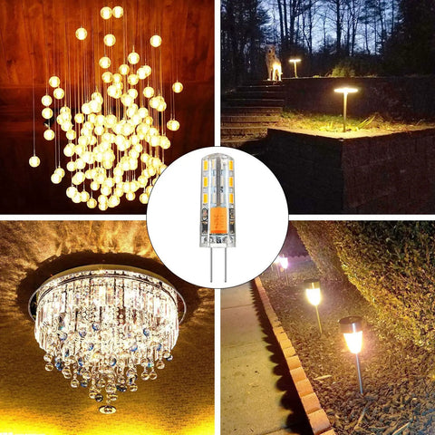 G4 LED Bulbs BiPin Base Landscape Lights 12V 1.5W Warm White 3000K T3 Size 9mm By 35mm Non Dimmable Replacement