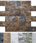 10 Sheet Peel And Stick Backsplash Tiles Set For Kitchen And Bathroom Decor Rust Slate PVC Wall Panels Easy Diy Peel And Stick Waterproof Heat And Stain Resistant No Mess Renovation High Impact Rustic Look showing various color options