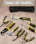 All In One 8 Piece Pliers And Tools Set With Hammer And Pouch Includes 10 Inch Groove Joint Pliers 8 Inch Adjustable Wrench