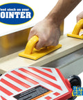 Jointer Push Blocks For Woodworking Pro Grade Safety in use on a jointer, emphasizing no slip grip for enhanced control, 2 pack.