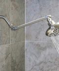 Adjustable 10 Inch Solid Brass Shower Arm Extender For Height And Angle Universal Fit For Rain And Handheld Heads Brushed Nickel Finish