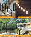 Wood and metal railing with One Eighth Inch T316 Black Stainless Steel Cable Rope, 600 Feet, rust-resistant marine-grade wire in use