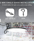 Six Pack 500W UFO LED High Bay Light Fixtures for Warehouse with 5' cable, hook, and easy installation guide