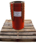 Top Shelf Five Sixteenth Inch G70 Heavy Duty Transport Link Chain 550 Foot Bulk Barrel on a wooden pallet.