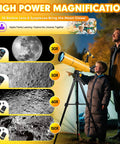 80mm Aperture 500mm Refractor Telescope For Adults And Kids With Fully Multi Coated Optics Easy Setup Bright Clear Views on tripod