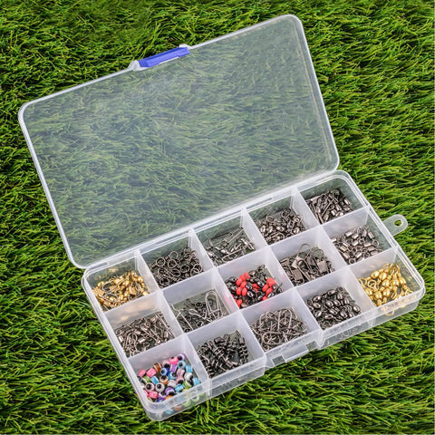 190 Piece Fishing Swivels Kit With 14 Types Including Ball Bearing Swivels, Rolling Barrel Snap, Three Way Crossline, Duo Lock Snap, Coastlock Snap, Crane Barrel, Corkscrew Swivels For Bass, Trout, Saltwater And Freshwater Tackle in clear tackle box