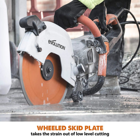 R12DCT 12 Inch Concrete Saw With Water Fed Dust Suppression For Masonry Electric No Gas Four And One Half Inch Cut Depth