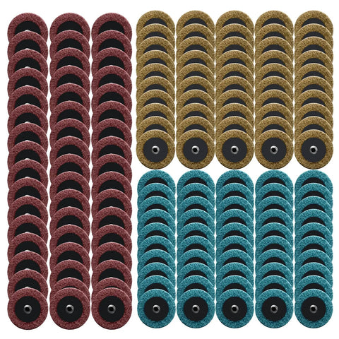 Two Inch Quick Change Surface Conditioning Discs Set Of 150 Pieces Medium Grit Aluminum Oxide For Die Grinders displayed