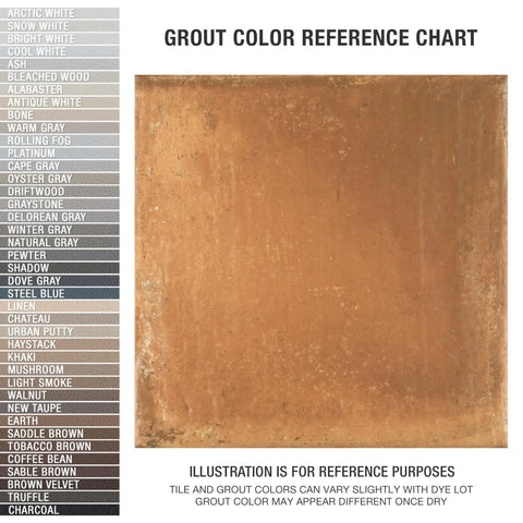Rustic Cotto 13x13 Porcelain Tile For Floor And Wall, Glazed Textured Finish With Grout Color Reference Chart