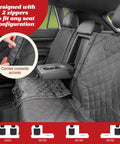 Waterproof Dog Car Seat Cover With Non Slip Back Seat Protector for Cars Trucks and SUVs, showing center console access.