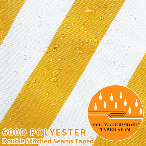Close-up of waterproof fabric showing 600D polyester with double-stitched seams in Kids Outdoor Water Table Cover Weatherproof Dustproof UV Shield.