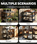Heavy Duty Outdoor Pizza Oven Table 36 By 24 Inches With Locking Wheels 304 Stainless Steel Worktop in various settings