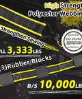 Reflective 2 Inch By 10 Foot Car Tie Down Straps 4 Pack With J Hooks And Rubber Blocks Heavy Duty 10000 Lbs Break Strength Webbing