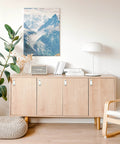 Modern cabinet with two pack white leather drawer pulls for industrial style furniture upgrade, easy install handles, 7-7/8 x 1 inch size.