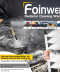 Foinwer 24-inch radiator cleaning wand set with stainless steel dual water/air nozzle, used on car engine bay.