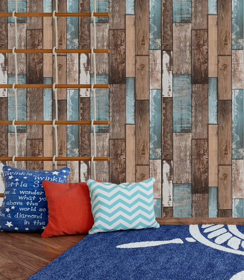 Wood Look Grain Plank Peel And Stick Wallpaper 393 Inches Long By 17.7 Inches Wide Self Adhesive And Removable Rustic Vintage Faux Vinyl