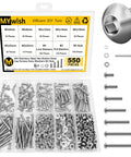 550 Piece M3 Screw Kit With Button Head Hex Socket Screws 304 Stainless Steel Must Have Nuts Flat And Spring Washers In Varied Lengths 6 8 12 14 16 20 25mm For 3D Printer DIY product image showing contents of kit.