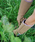 Person wearing Thorn Resistant Rose Pruning Gloves With Extra Long Forearm Protection For Women Puncture Resistant Gardening Gloves Small Size