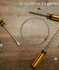 Heavy Duty Heat Seal Strips For Packaging Machines Nickel Chromium Alloy Heating Wire surrounded by screwdrivers and screws on wooden surface.