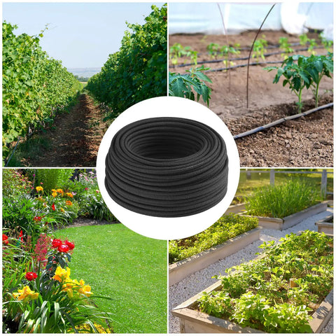 Durable 100 Foot One Quarter Inch Irrigation Tubing Soaker Hose System With Rubber And PE Material in garden settings