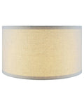 Drum Collapsible Lamp Shade In Oatmeal Linen, 16 Inch Top, 16 Inch Bottom, 9 Inch Height, UNO Fitter, Nickel Finish